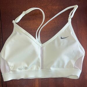 Nike Dry-fit Women's lime green racerback sports Bra with nude peepholes Small